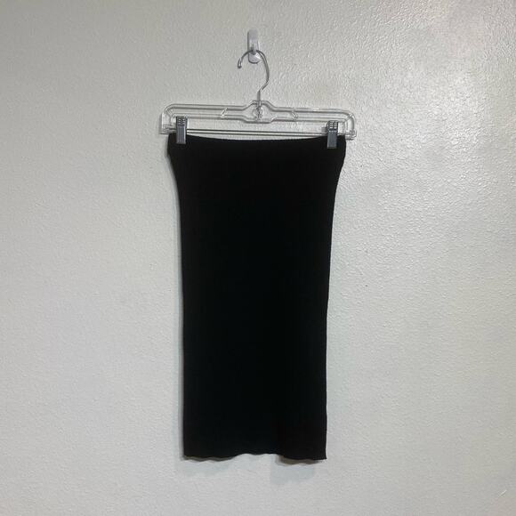 Double Zero Black Ribbed Midi Bodycon Skirt Sz S - Picture 1 of 9